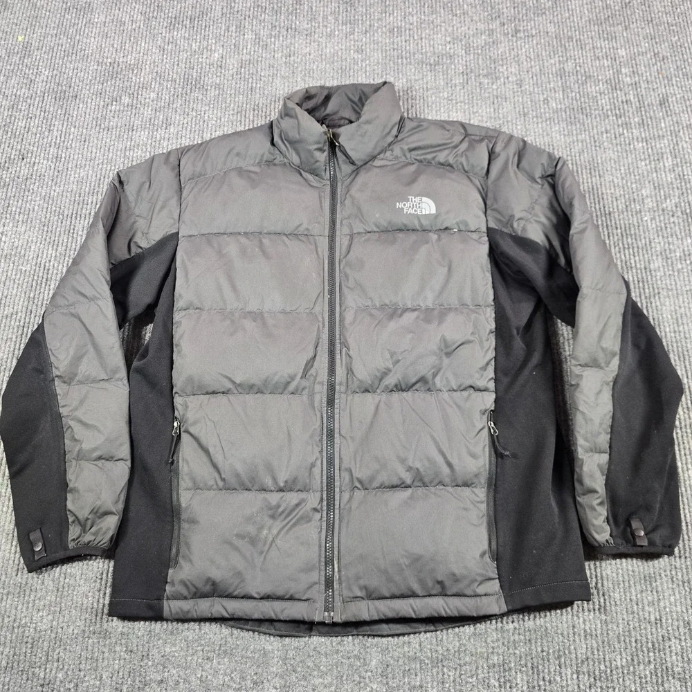 The North Face Jacket Mens XL Gray 550 Down Puffer Full Zip Winter Outdoor